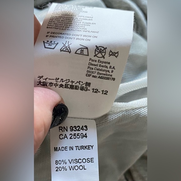 NEW w/TAGS DIESEL Turtleneck Bodycon Gray Visible Seams Balloon Bottom Dress XS - Picture 7 of 13